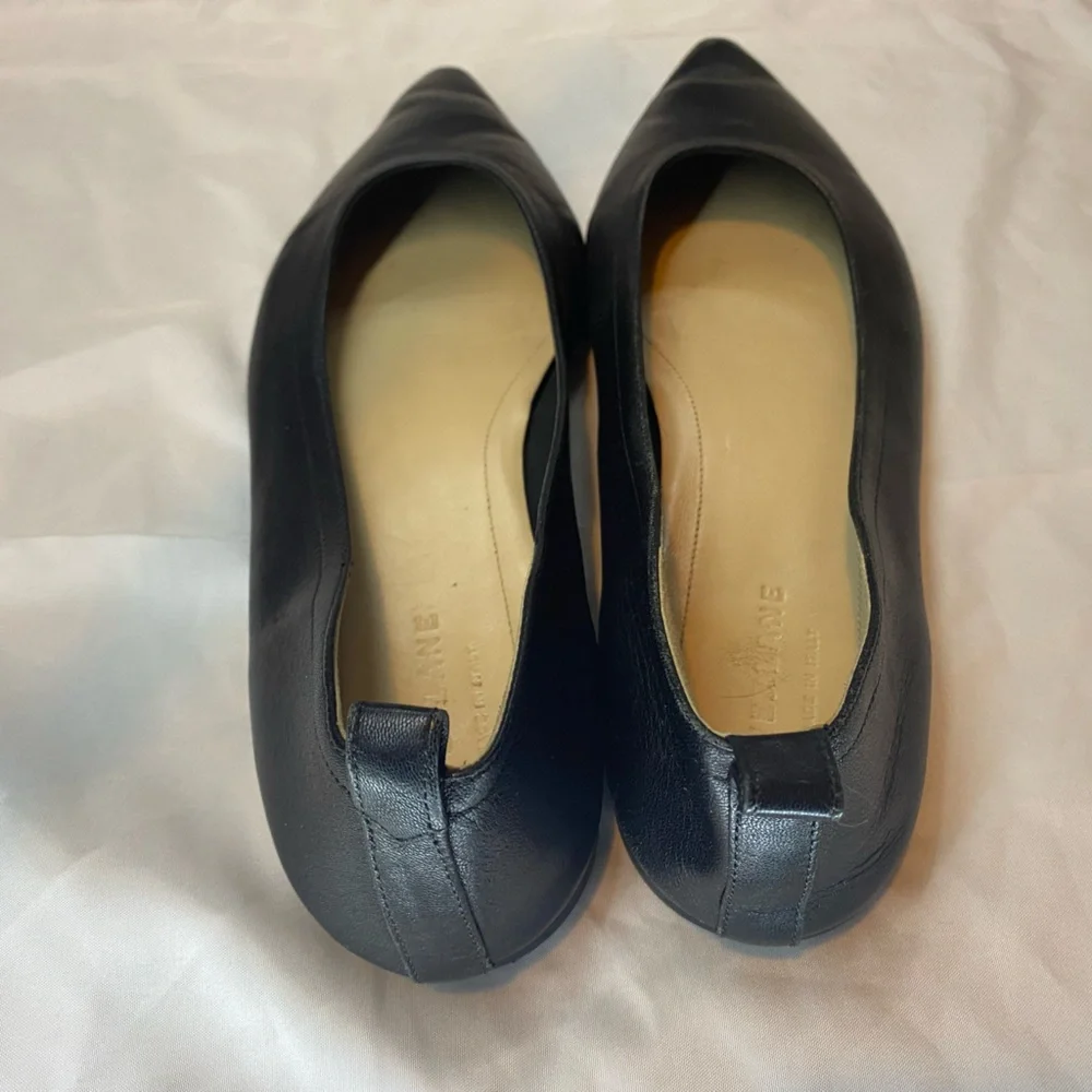 Everlane Black Pointed Leather Flats - Picture 3 of 10